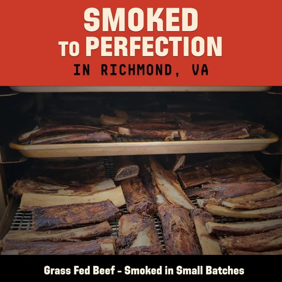 Barkworthies Naturally Smoked Rib Bones Dog Treats Medium 10 Count