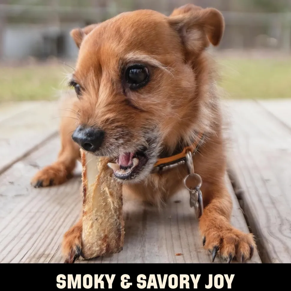 Barkworthies Naturally Smoked Rib Bones Dog Treats Medium 10 Count