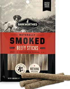 Barkworthies Naturally Smoked Beefy Sticks Dog Treats Medium 6-in 15 Count