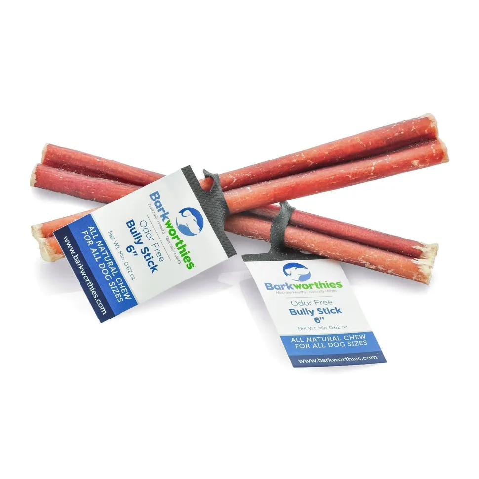 Barkworthies 6" Odor Free Bully Stick Dog Chews 5 Count