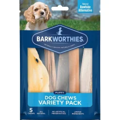 Barkworthies Puppy Dog Chews Variety Pack 5 Count