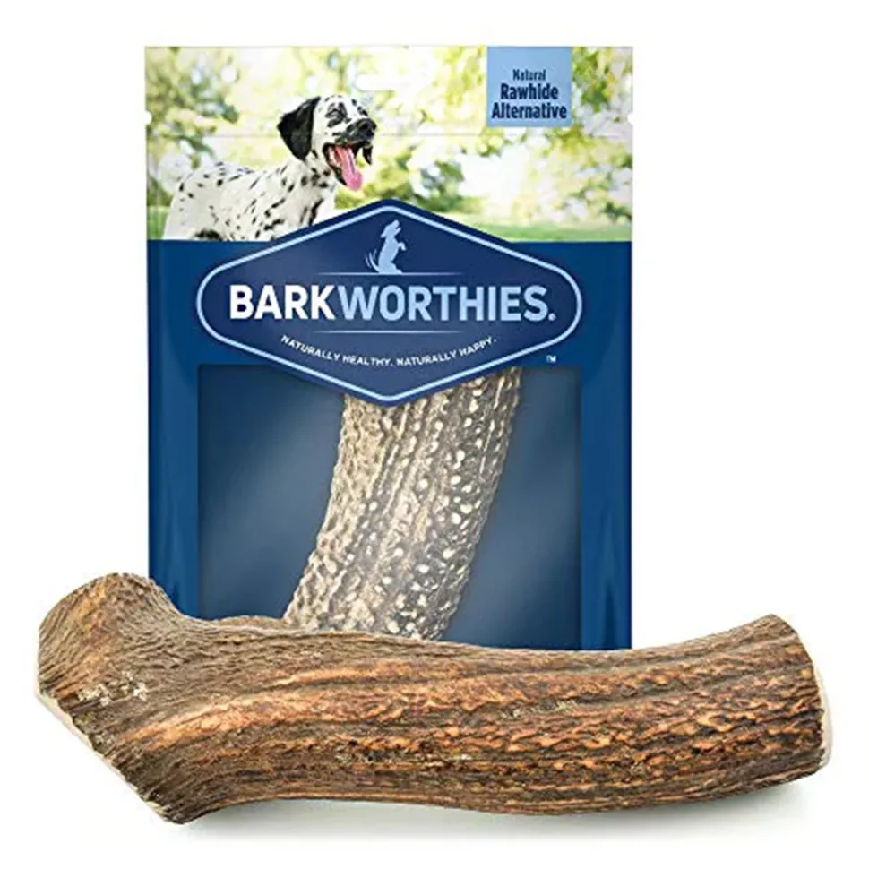 Barkworthies Split Elk Antler XL Breed Dog Chews