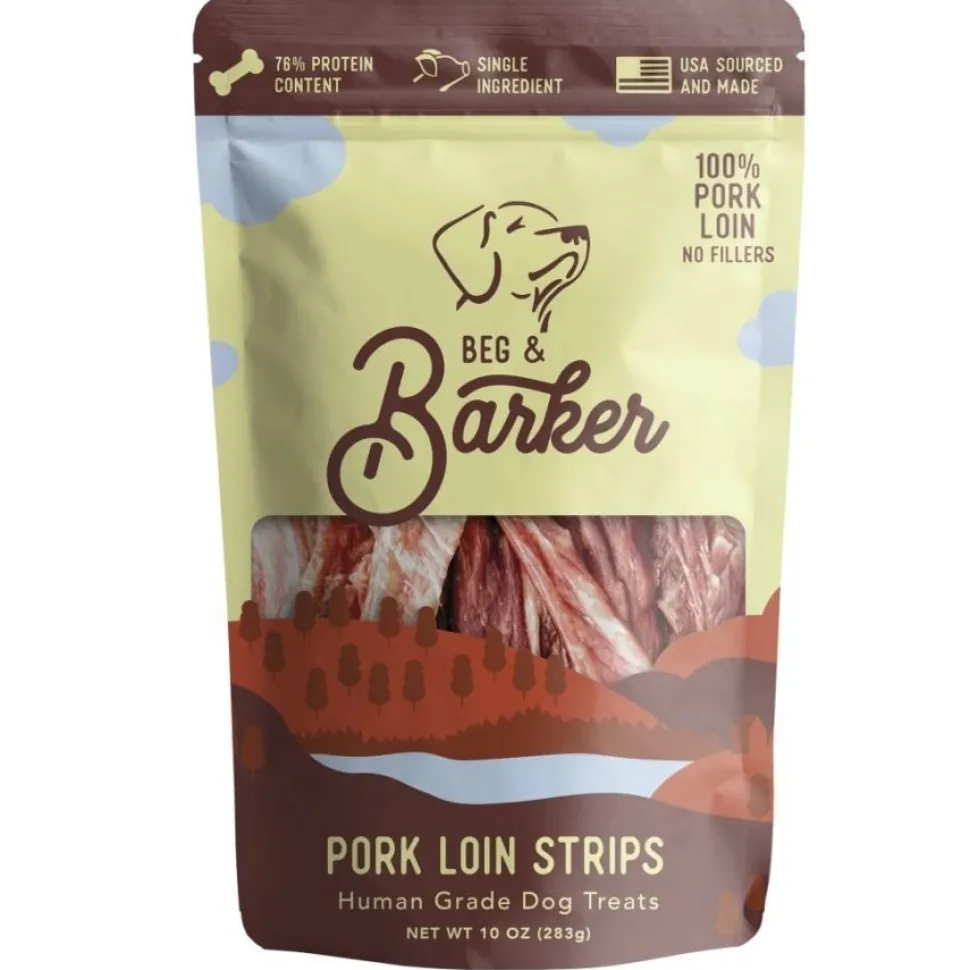 Beg & Barker Pork Loin Strips Dog Jerky Treats 10-oz