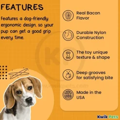 Benebone Dental Chew Dog Toy Bacon Medium