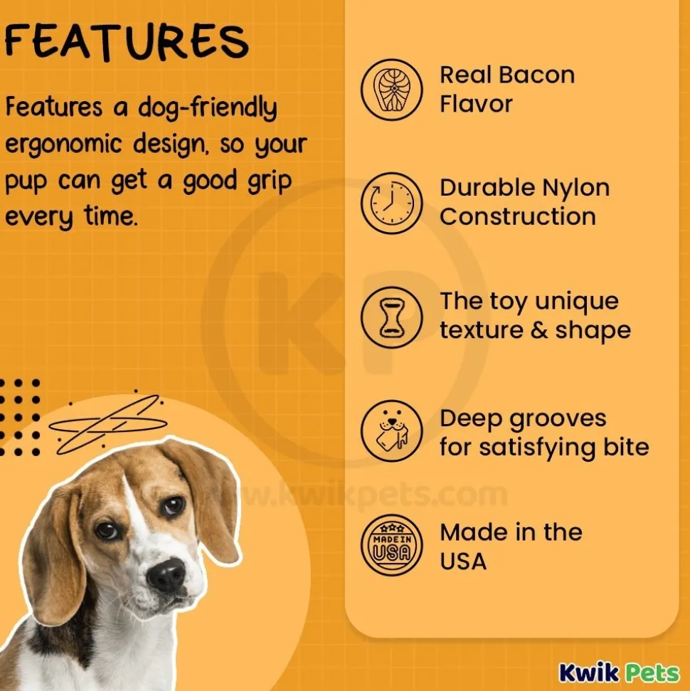 Benebone Dental Chew Dog Toy Bacon Medium