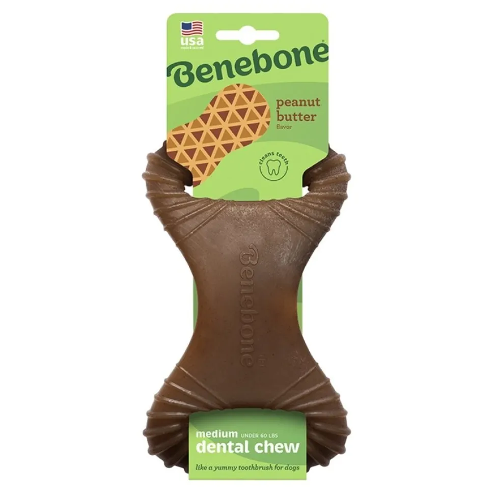 Benebone Dental Chew Dog Toy Peanut Butter Medium