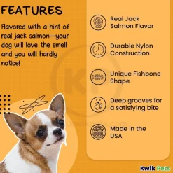 Benebone Jack Salmon Fishbone Dog Chew Toy Tiny 2 Count