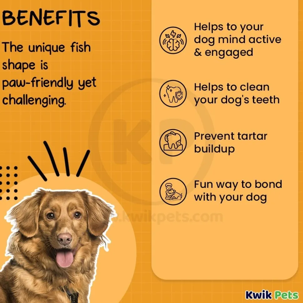 Benebone Jack Salmon Fishbone Dog Chew Toy Medium