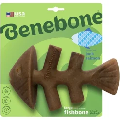 Benebone Jack Salmon Fishbone Dog Chew Toy Large