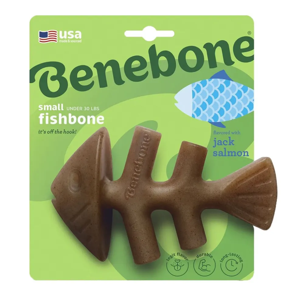 Benebone Jack Salmon Fishbone Dog Chew Toy Small