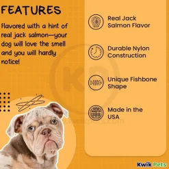 Benebone Jack Salmon Fishbone Dog Chew Toy Small