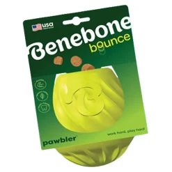 Benebone Natural Rubber Pawbler Treat Dispensing Dog Toy Green Medium