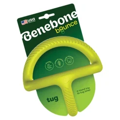 Benebone Natural Rubber Tug Dog Toy Green Medium