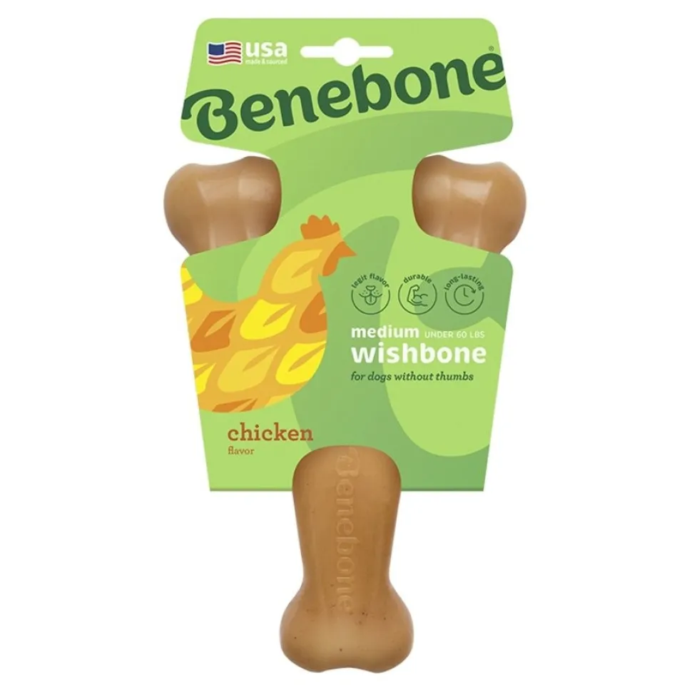 Benebone Wishbone Dog Chew Toy Chicken Medium