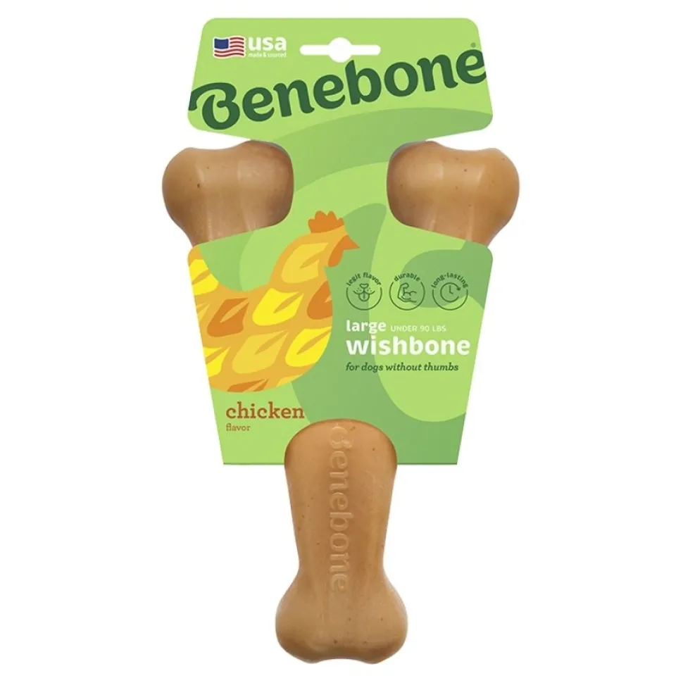 Benebone Wishbone Dog Chew Toy Chicken Large