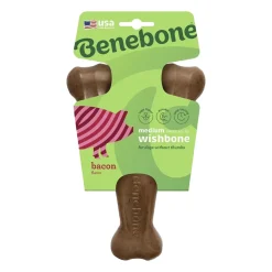 Benebone Wishbone Dog Chew Toy Bacon Medium