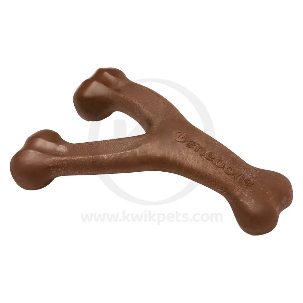 Benebone Wishbone Dog Chew Toy Peanut Butter Large