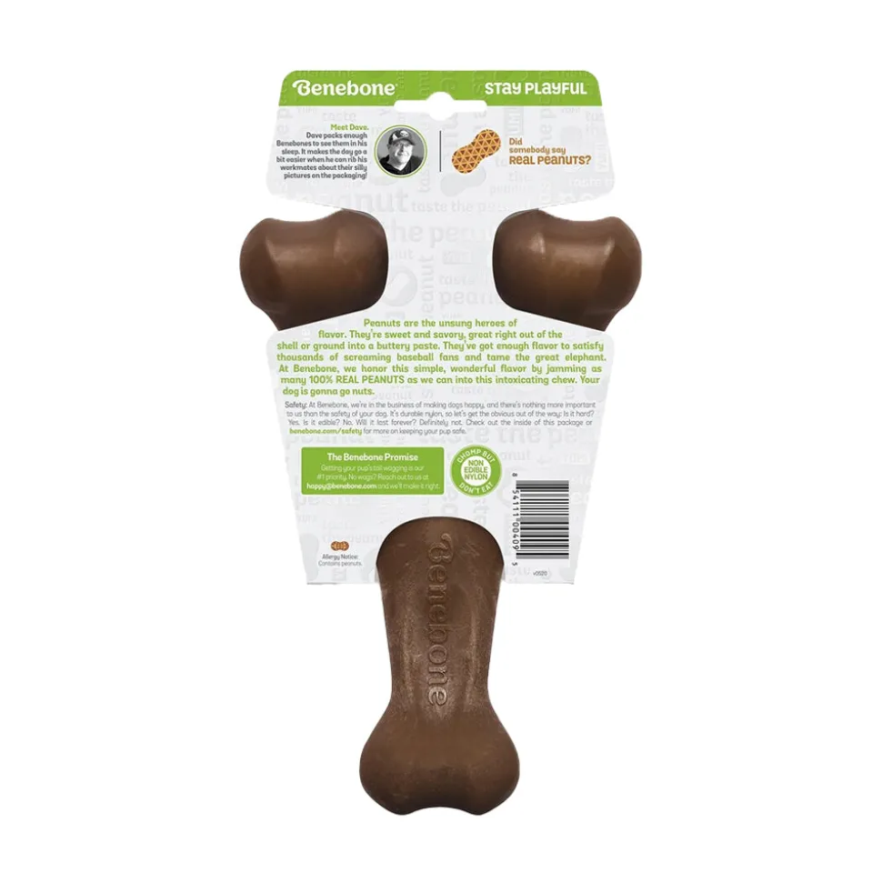 Benebone Wishbone Dog Chew Toy Peanut Butter Large