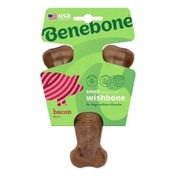 Benebone Wishbone Dog Chew Toy Bacon Small