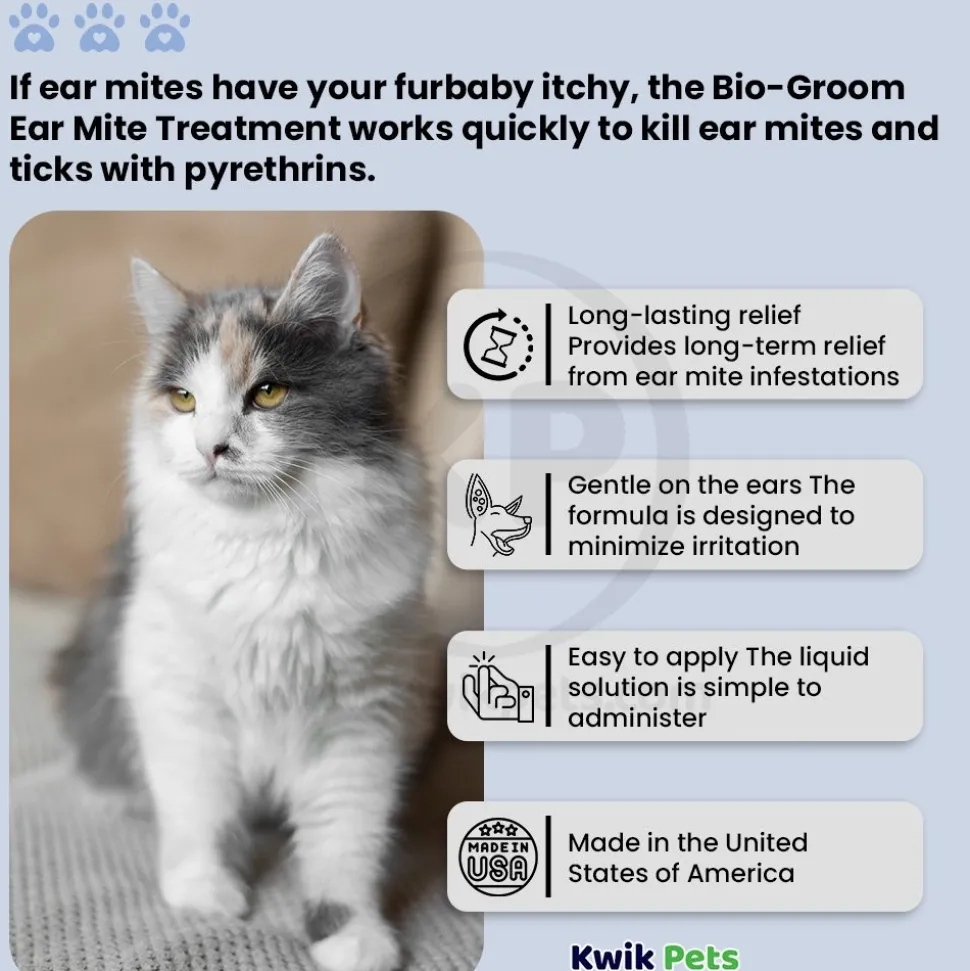 Bio-Groom Ear Mite Treatment for Dogs & Cats 4-oz