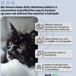 Bio-Groom Klean Kitty Waterless Bath No Rinse Cat Shampoo 8-oz