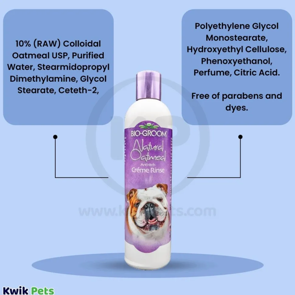 Bio-Groom Natural Oatmeal Soothing Anti-Itch Creme Rinse 12-oz