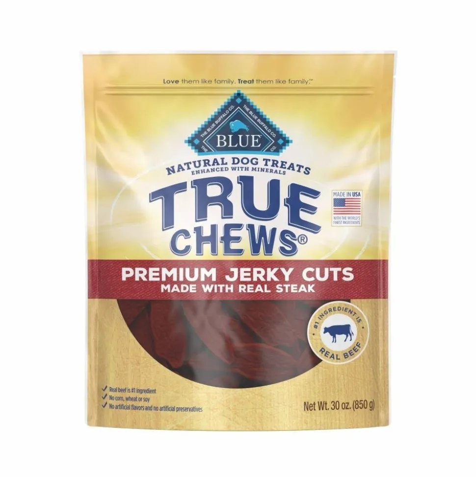 Blue Buffalo True Chews Premium Jerky Cuts Natural Dog Treats Real Steak 10-oz