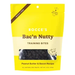 Bocce's Bakery Bac'n Nutty Training Bites Dog Treats Peanut Butter & Bacon 6-oz