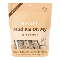 Bocce's Bakery Mud Pie Oh My Soft & Chewy Dog Treats Peanut Butter Carob & Vanilla 6-oz