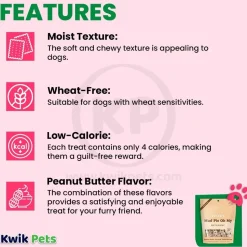 Bocce's Bakery Mud Pie Oh My Soft & Chewy Dog Treats Peanut Butter Carob & Vanilla 6-oz