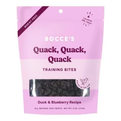 Bocce's Bakery Quack Quack Quack Training Bites Dog Treats Duck & Blueberry 6-oz