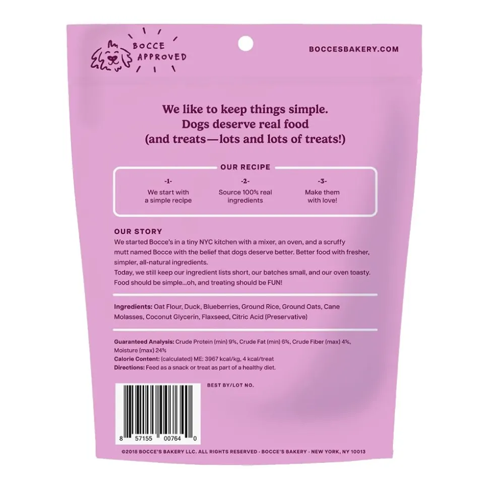 Bocce's Bakery Quack Quack Quack Training Bites Dog Treats Duck & Blueberry 6-oz