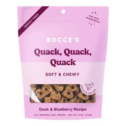 Bocce's Bakery Quack Quack Quack Soft & Chewy Dog Treats Duck & Blueberry 6-oz