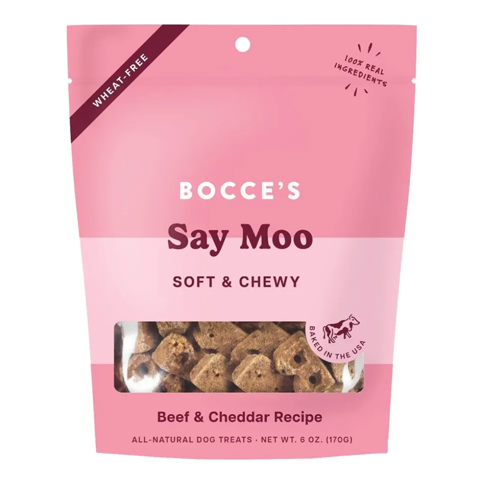 Bocce's Bakery Say Moo Soft & Chewy Dog Treats Beef & Cheddar 6-oz