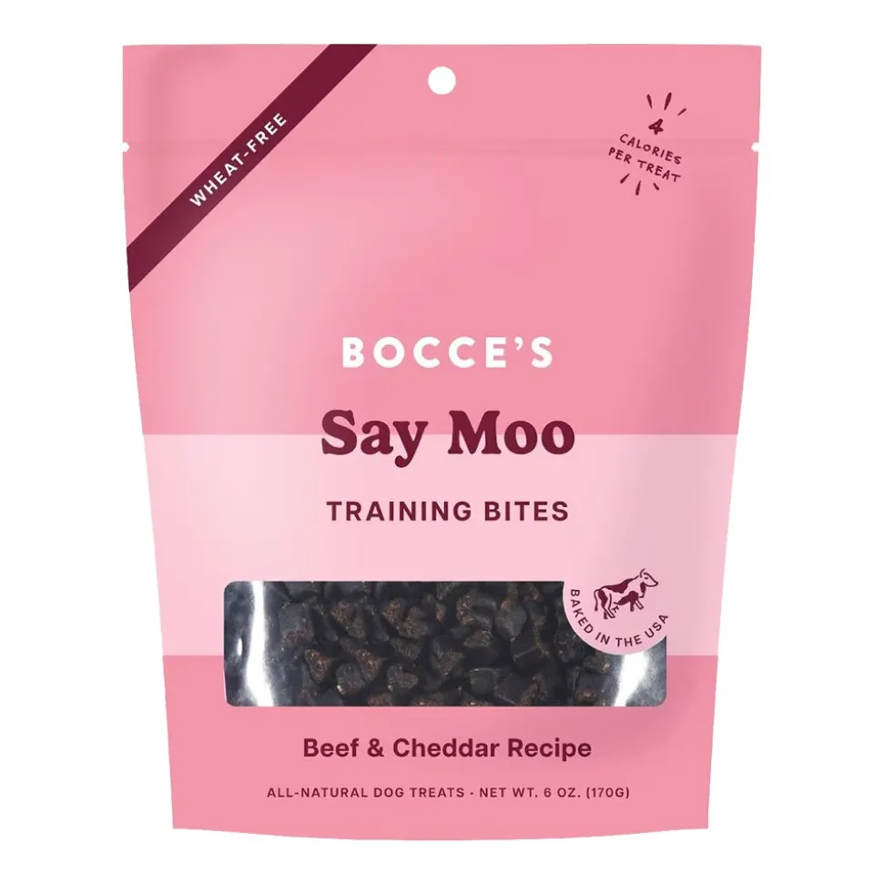 Bocce's Bakery Say Moo Training Bites Dog Treats Beef & Cheddar 6-oz