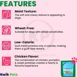 Bocce's Bakery Sunday Roast Soft & Chewy Dog Treats Chicken & Pumpkin 6-oz