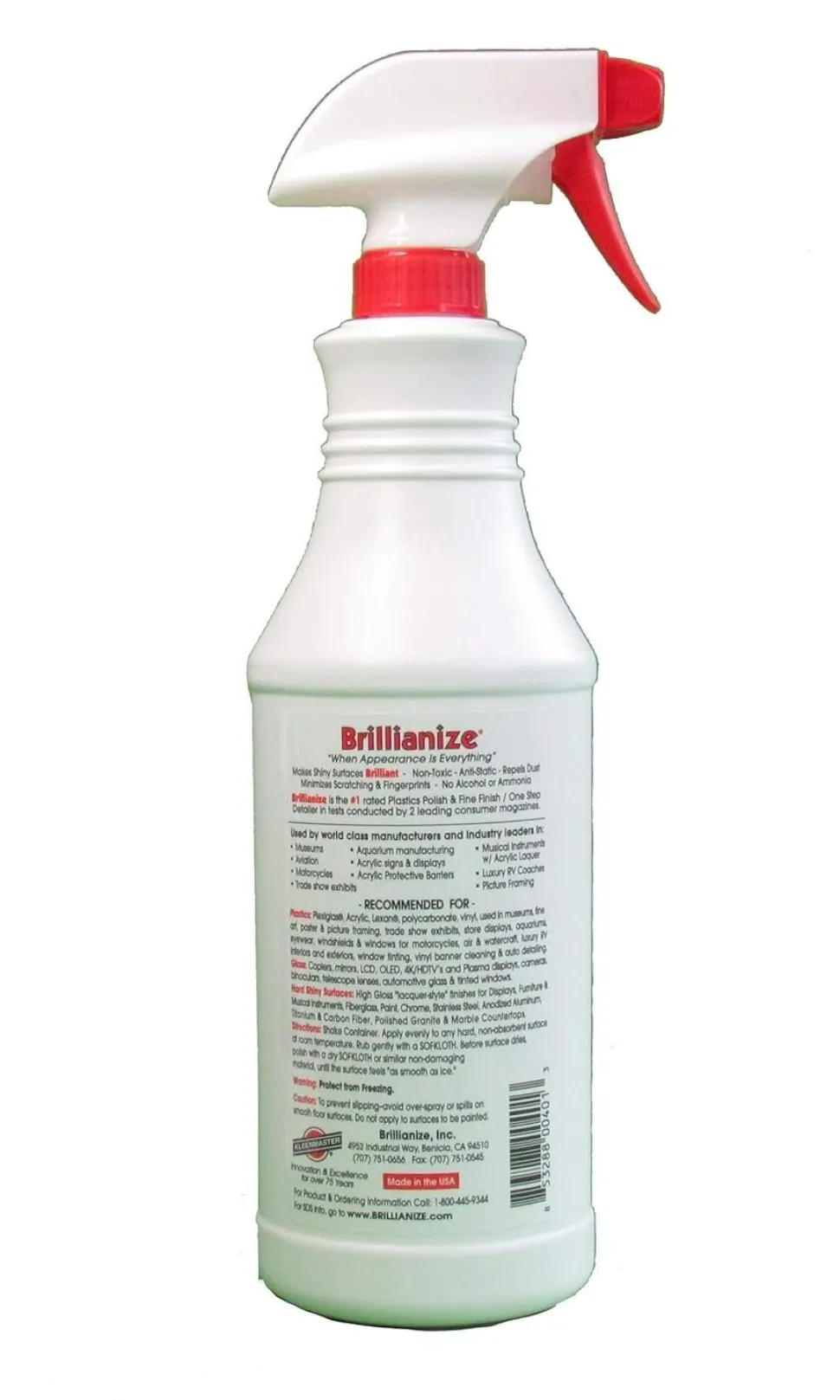 Brillianize Plastic Cleaner in Trigger Spray Bottle 32-oz
