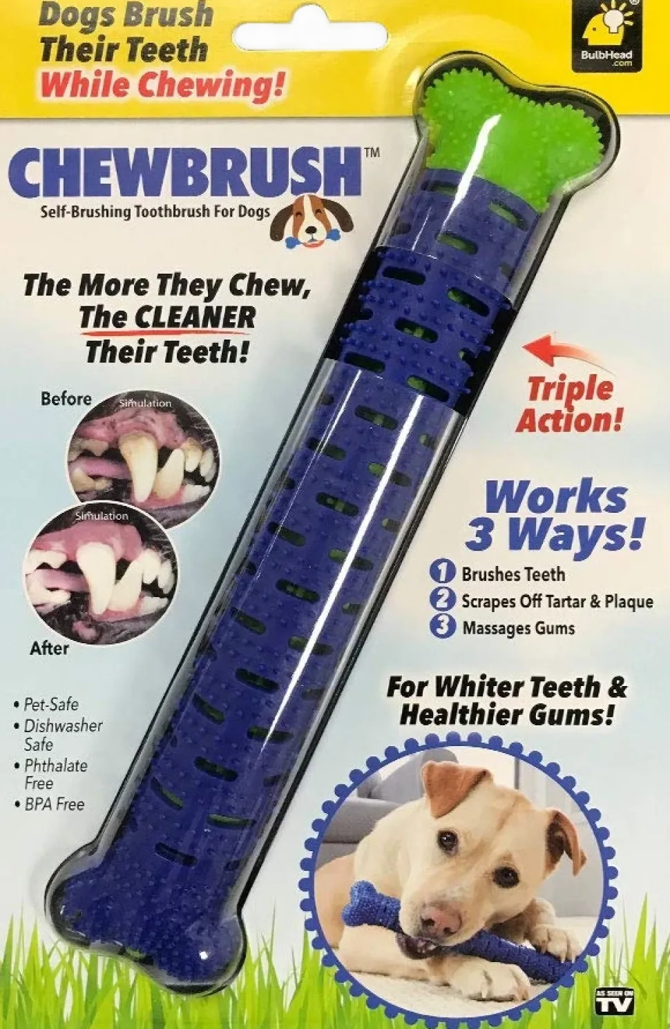 BulbHead Chewbrush Self Brushing Dog Toothbrush