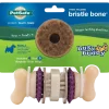 Busy Buddy Bristle Bone Treat-Dispensing Dog Chew Toy with Refillable Rawhide Treats Multicolor Small