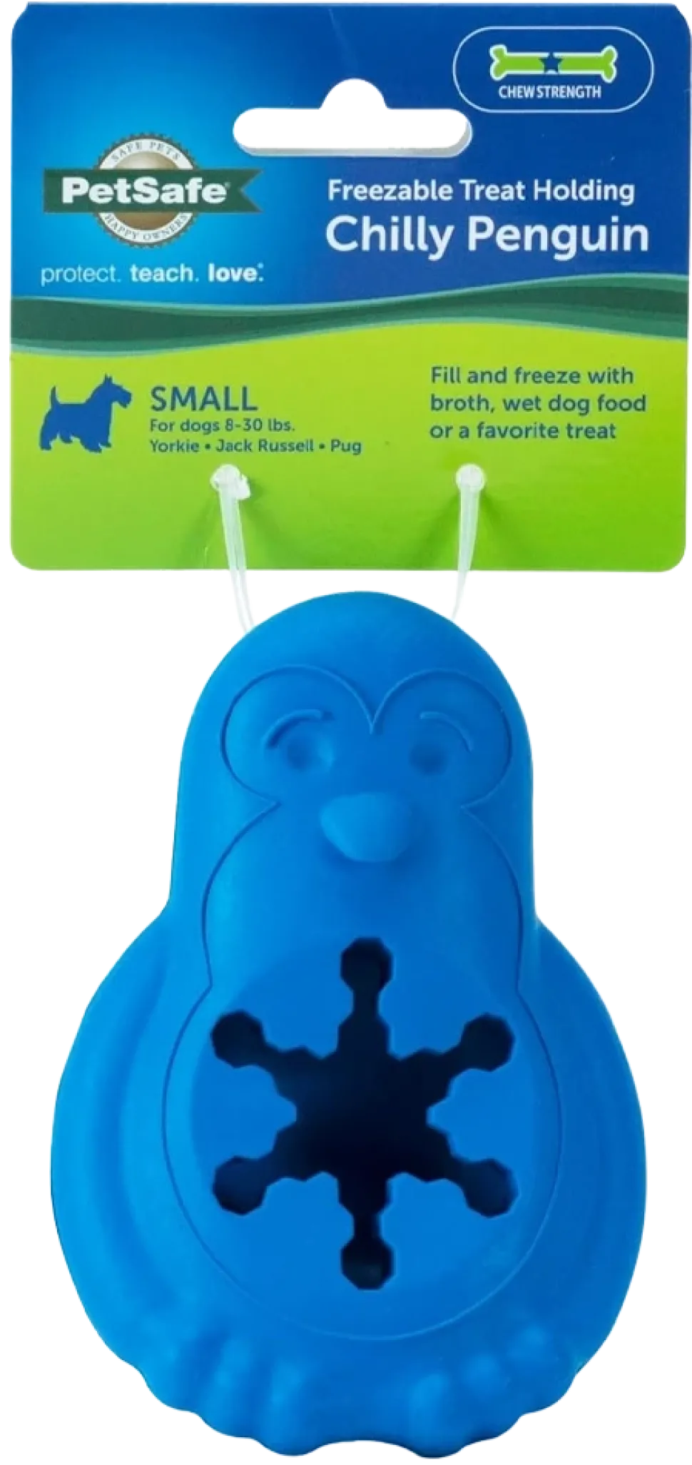 Busy Buddy Chilly Penguin Freezable Treat Holding Dog Toy Blue Small