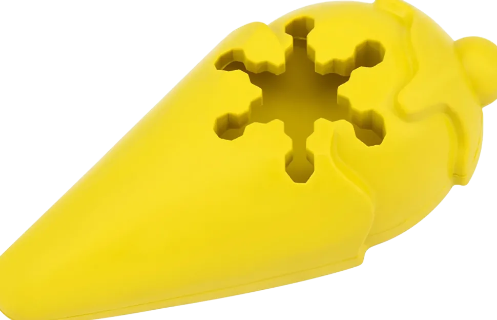 Busy Buddy Frosty Cone Freezable Treat Holding Dog Toy Yellow Medium/Large