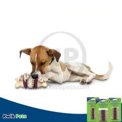 Busy Buddy Gnawhide Dog Treat Ring Refills Natural Rawhide Size B 16 Count 4.23-oz