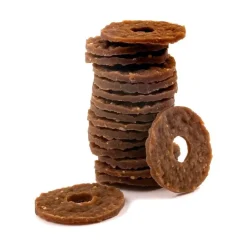 Busy Buddy Natural Rawhide Dog Treat Rings Peanut Butter Size C 6.88-oz