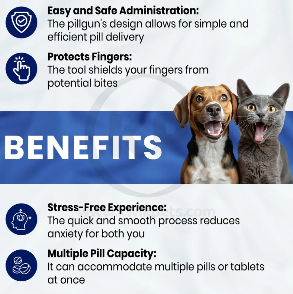 Butler Sales Bullseye Pillgun Pet Pill Popper For Dogs & Cats Dispense Multiple Tablets