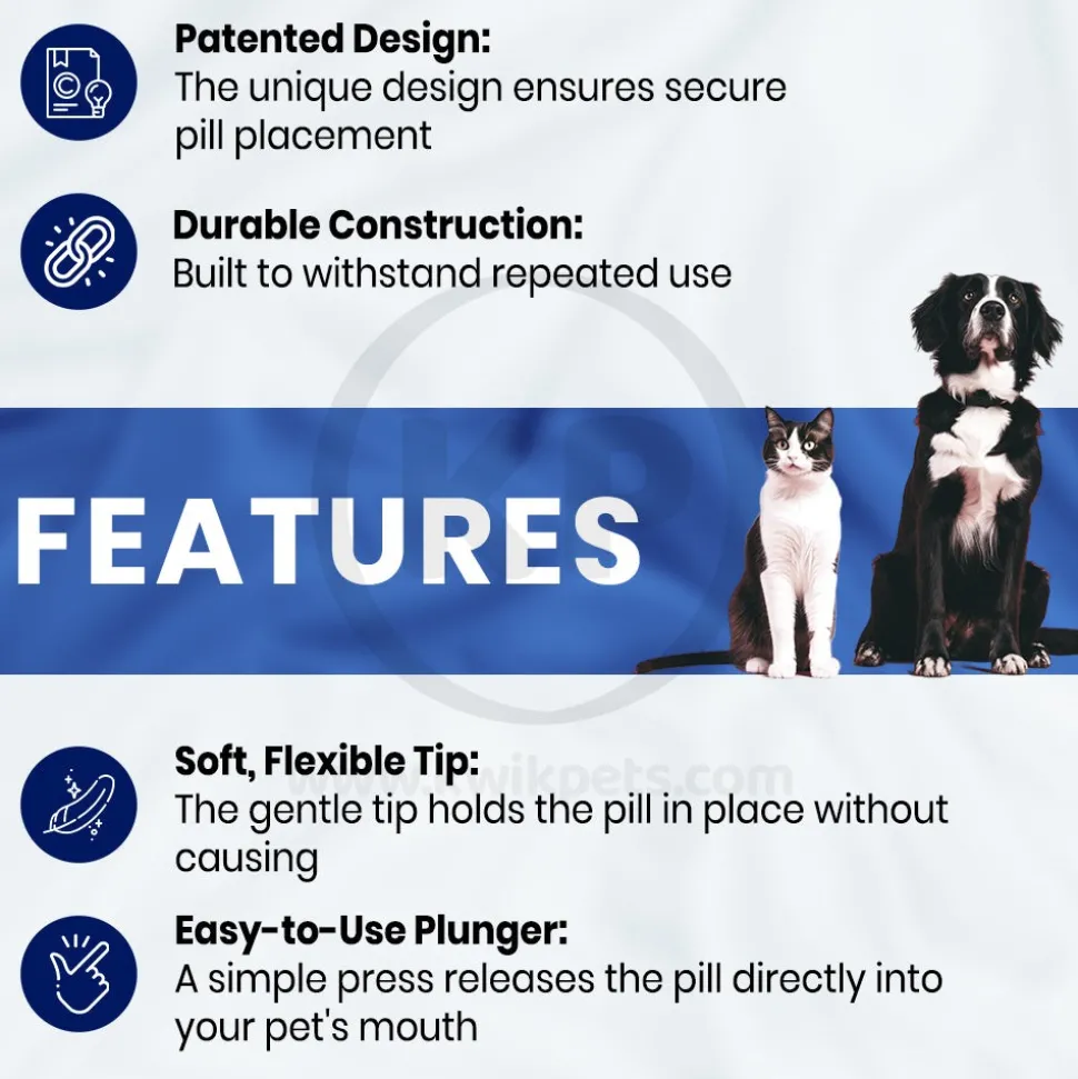 Butler Sales Bullseye Pillgun Pet Pill Popper For Dogs & Cats Dispense Multiple Tablets