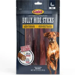 Cadet Bully Hide Sticks All Naturals Dog Chews Small 4 Count 2.74-oz