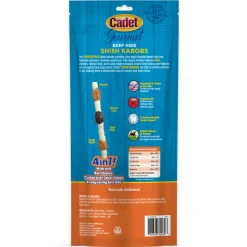 Cadet Gourmet Beef Hide Shish Kabob Dog Treats X-Large 4 Count 11.6-oz