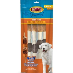 Cadet Gourmet Beef Hide Shish Kabob Dog Treats X-Large 4 Count 11.6-oz