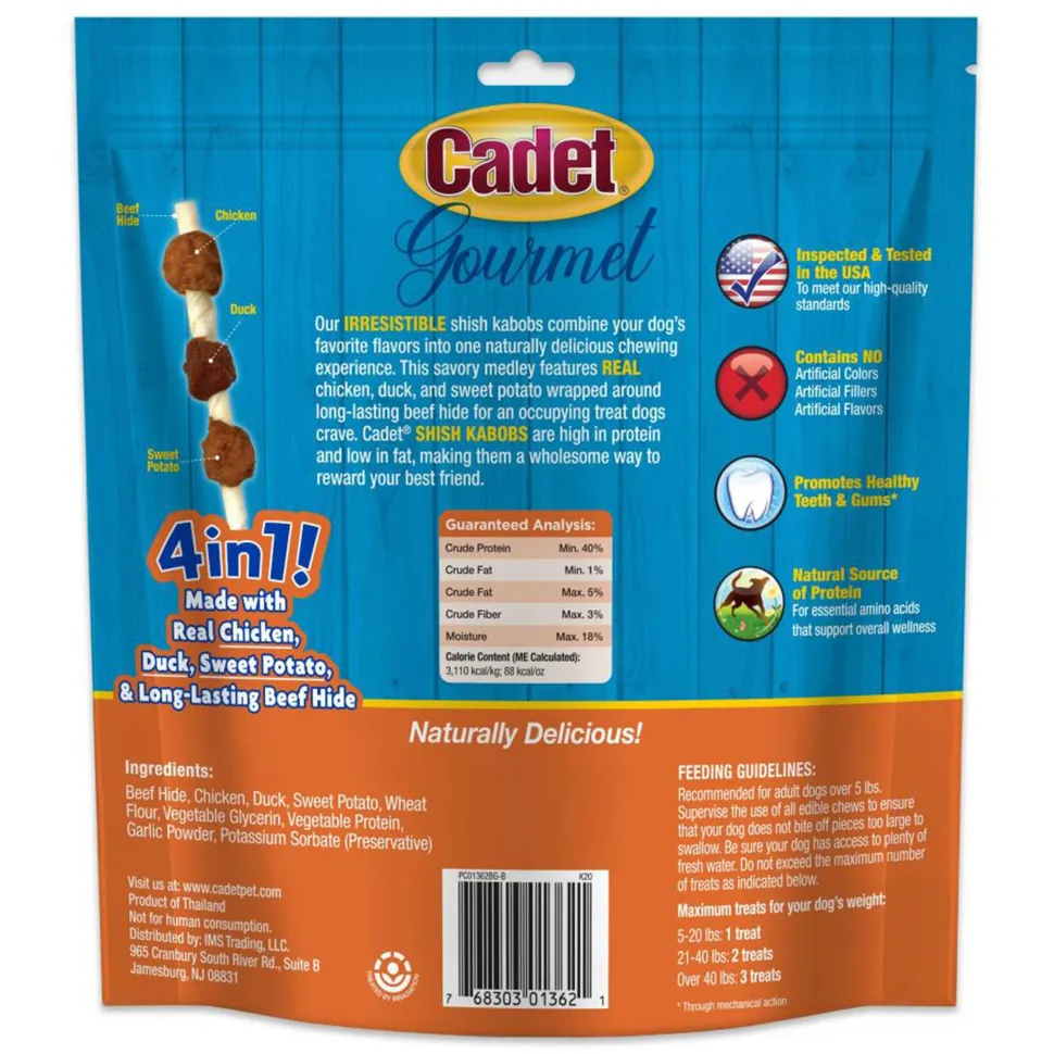 Cadet Gourmet Beef Hide Shish Kabob Dog Treats Small 12-oz