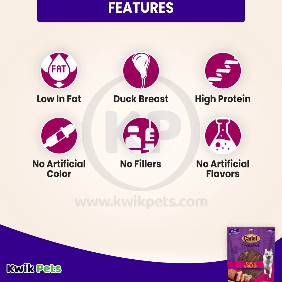Cadet Gourmet Duck Breast Treats for Dogs 28-oz